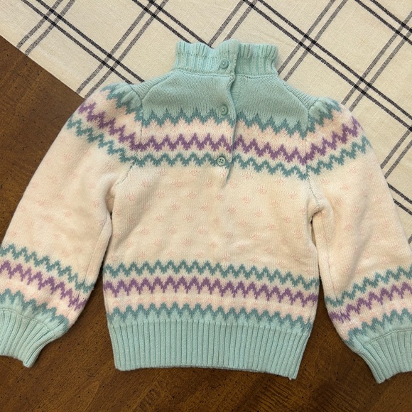 Janie & Jack Fair Isle Sweater Toddler Girls 2T Wool Blend - Picture 3 of 9